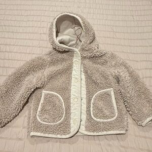 Zara Kids Sherpa Jacket - Cream and White